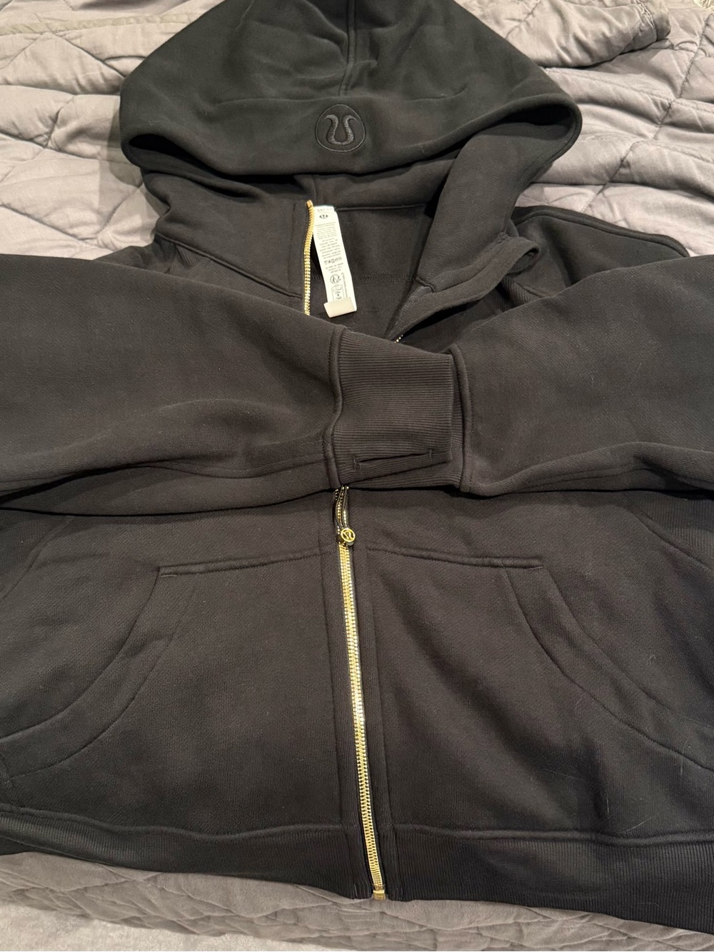 lululemon athletica Black Hoodie with Gold Zipper